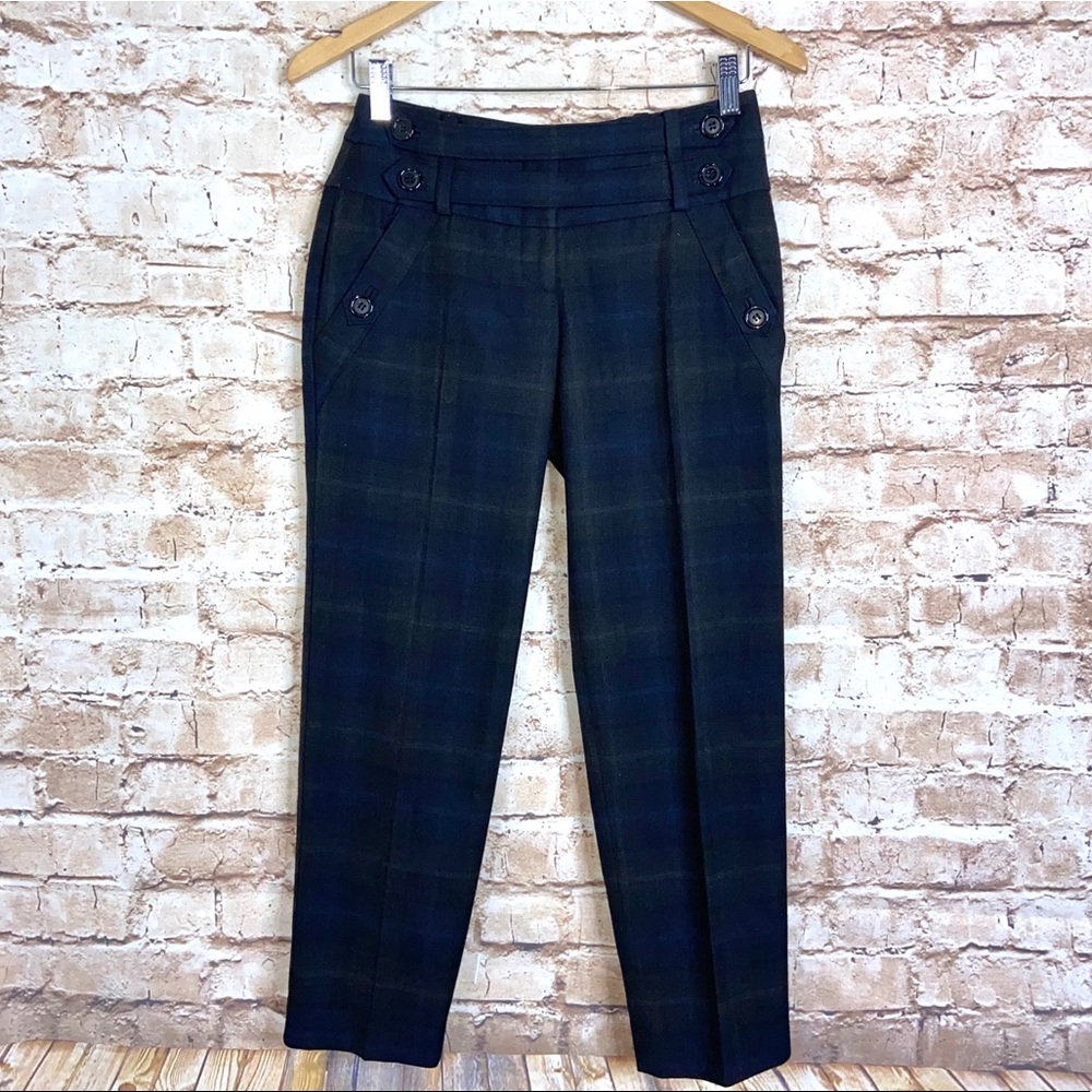 Anthropologie Cartonnier Tartan Cropped Trousers